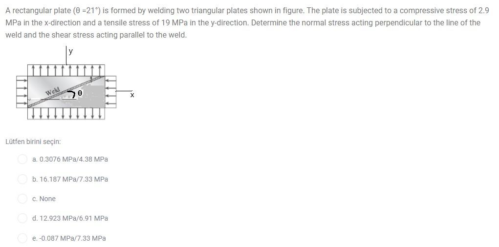 Solved A rectangular plate (=21) is formed by welding two | Chegg.com