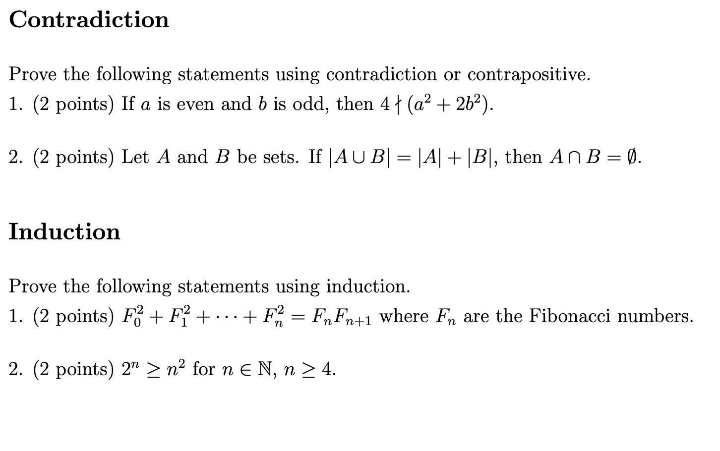 Solved Contradiction Prove the following statements using | Chegg.com