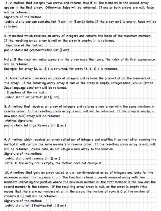 Solved Exercise Material: Arrays, Two-Dimensional Arrays | Chegg.com