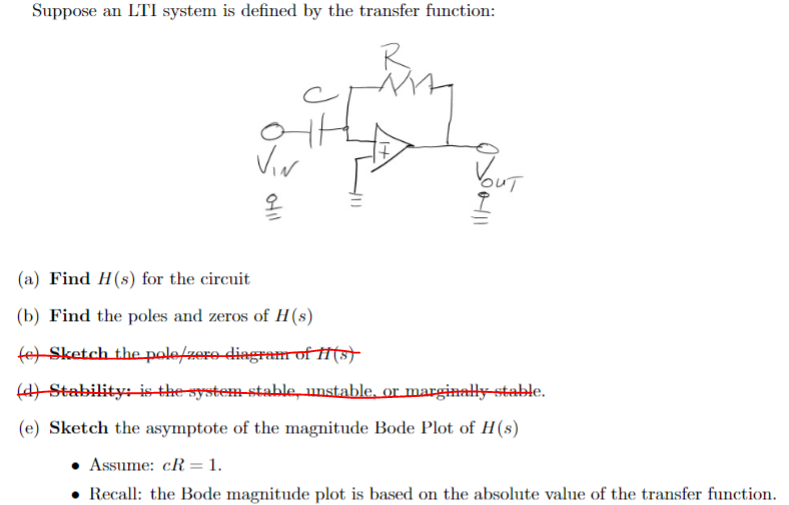 Solved Suppose An LTI System Is Defined By The Transfer | Chegg.com