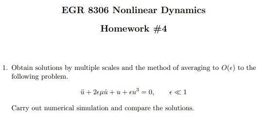 nonlinear dynamics homework solutions