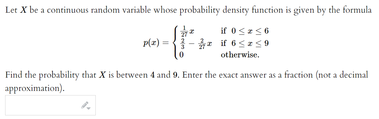 Solved Let X be a continuous random variable whose | Chegg.com