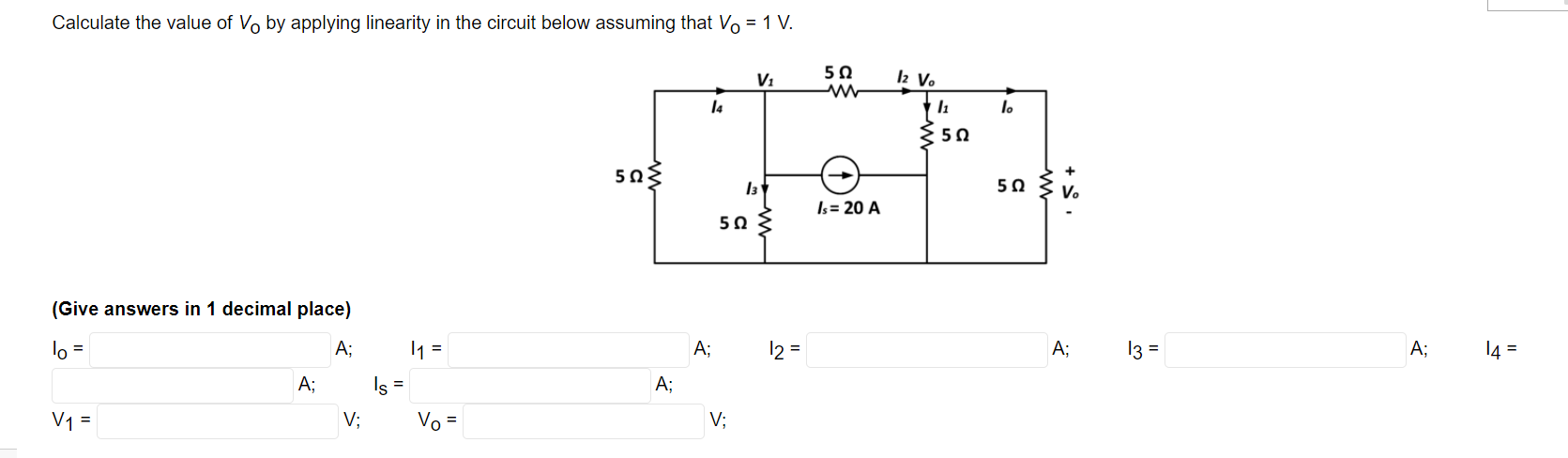 Solved Calculate the value of Vo by applying linearity in | Chegg.com