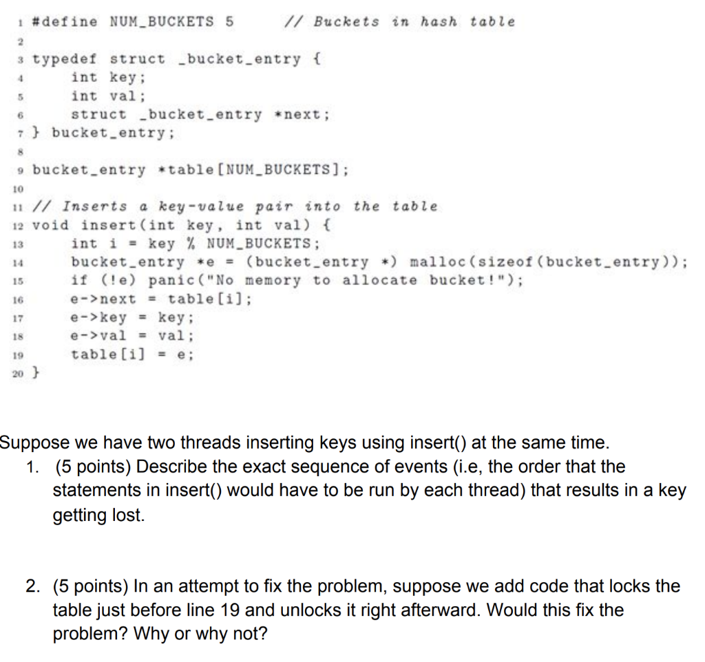 Solved 1 define NUM_BUCKETS 5 // Buckets in hash table 4 5