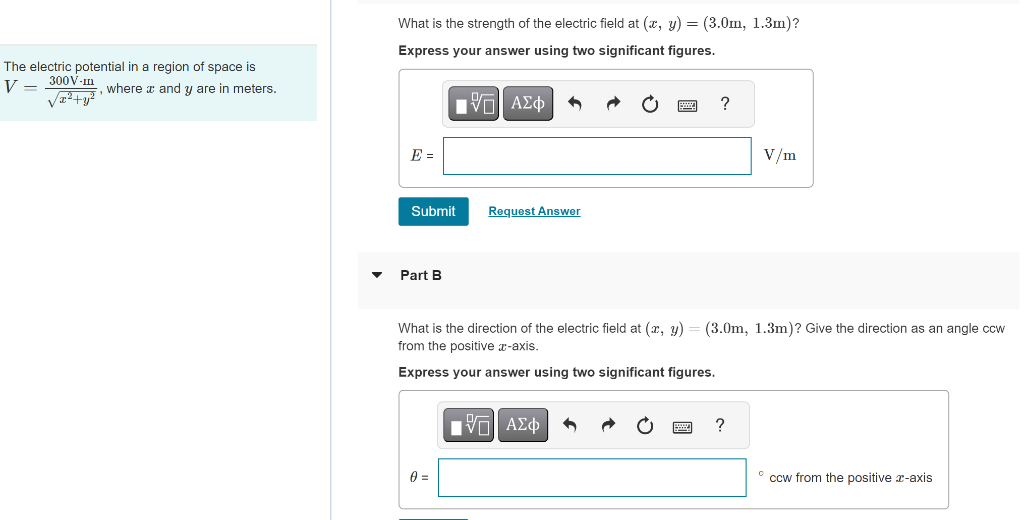 Solved What is the strength of the electric field at | Chegg.com