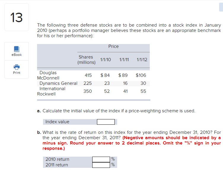 Solved The Following Three Defense Stocks Are To Be Combined | Chegg.com