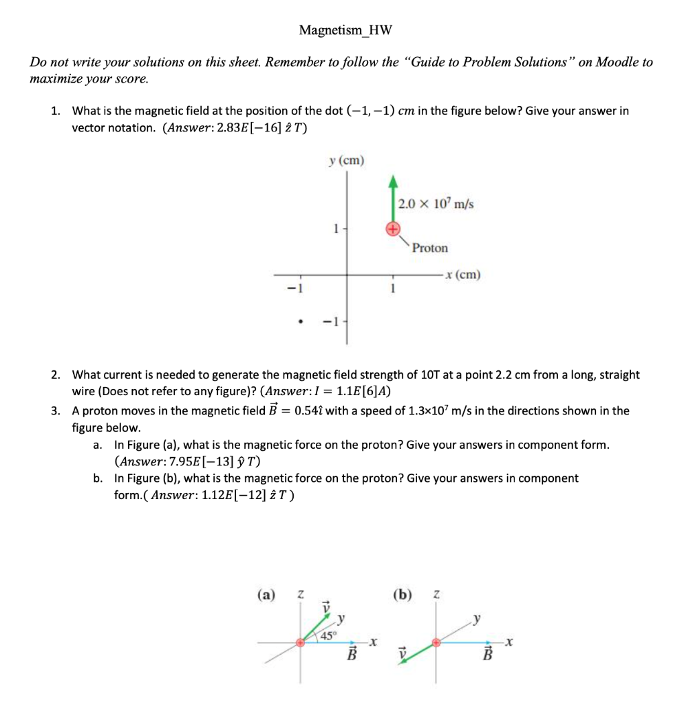 Solved Magnetism_HW Do not write your solutions on this | Chegg.com