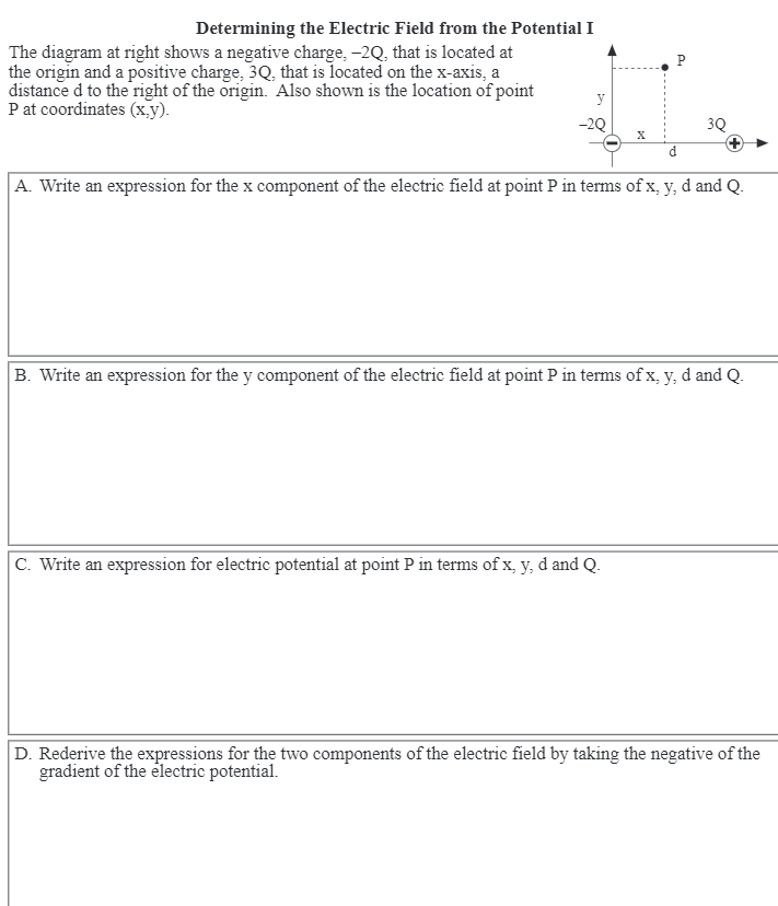 Solved Determining The Electric Field From The Potential I | Chegg.com