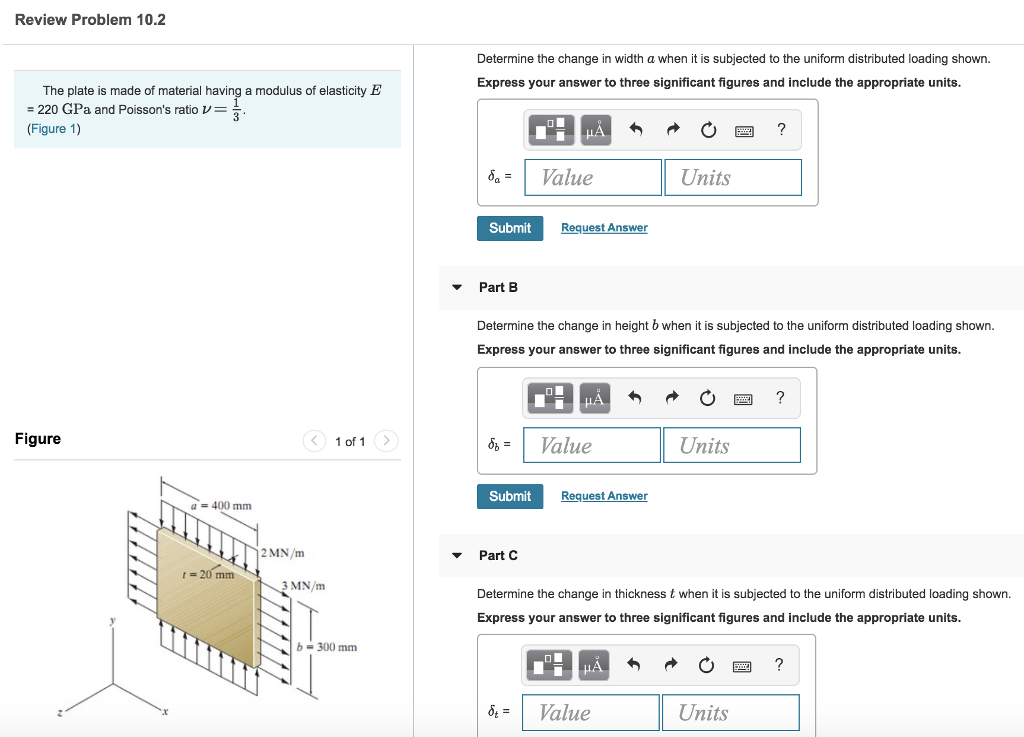 Solved Review Problem 10.2 Determine the change in width a | Chegg.com