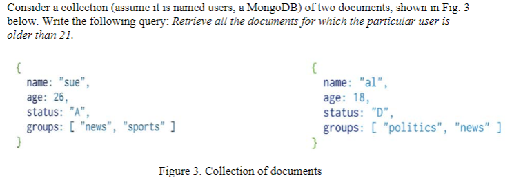 Solved Consider a collection (assume it is named users; a | Chegg.com