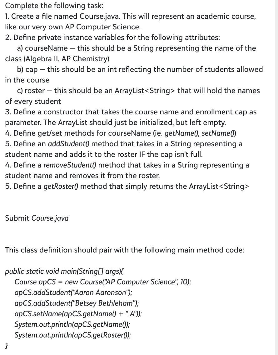 Solved Complete The Following Task: 1. Create A File Named | Chegg.com