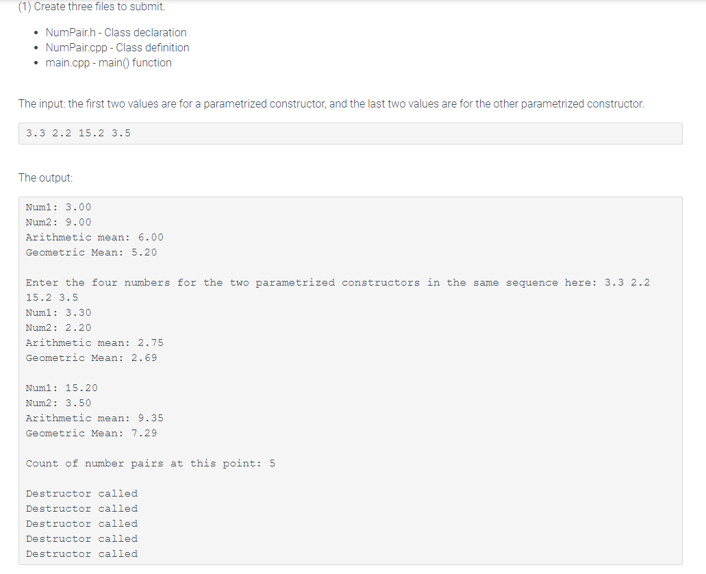 Solved You will be creating a class with copy constructor, a | Chegg.com
