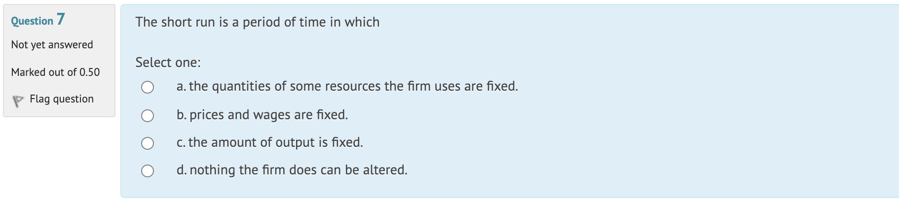 Solved Question 8 An example of a variable resource in the | Chegg.com