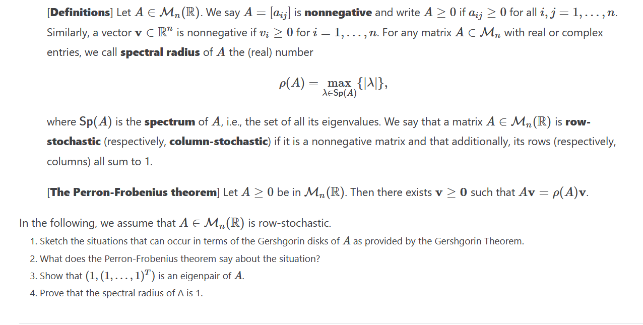 Solved Definitions Let A Mn R . We say A aij is Chegg