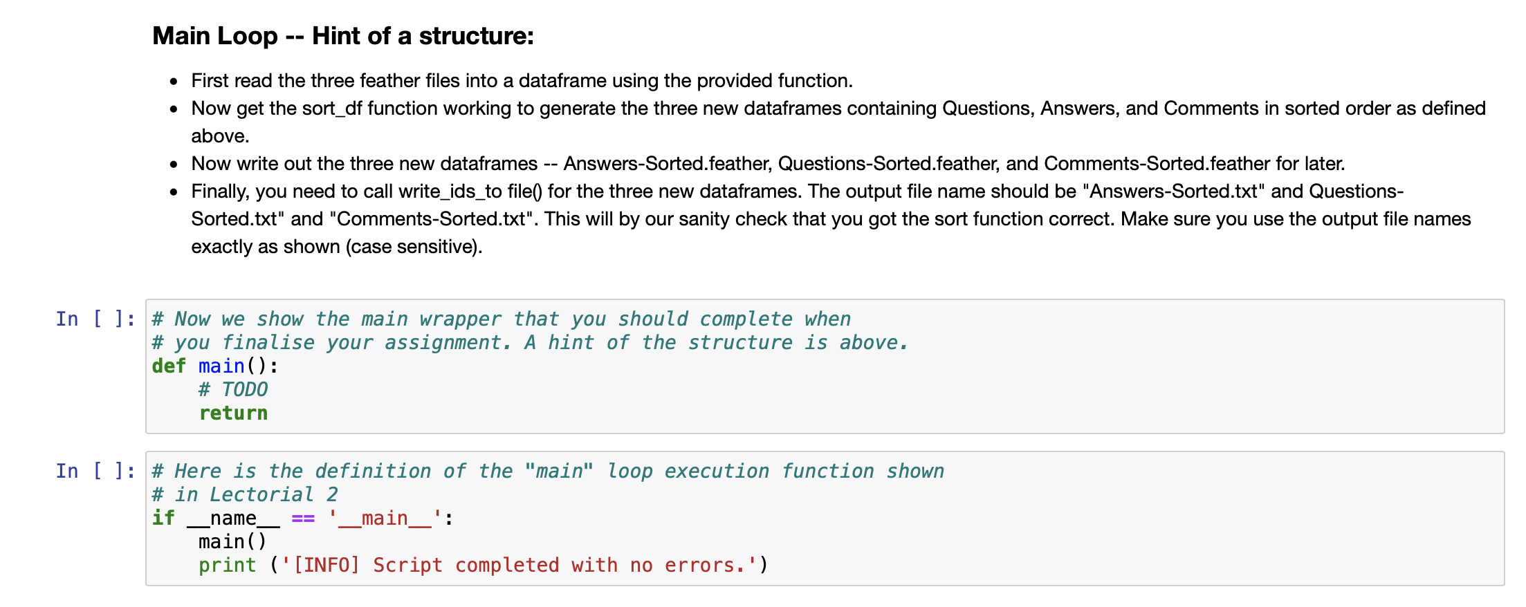 Solved A1 Problem 2 - Sorting Exercise Now that we know how | Chegg.com