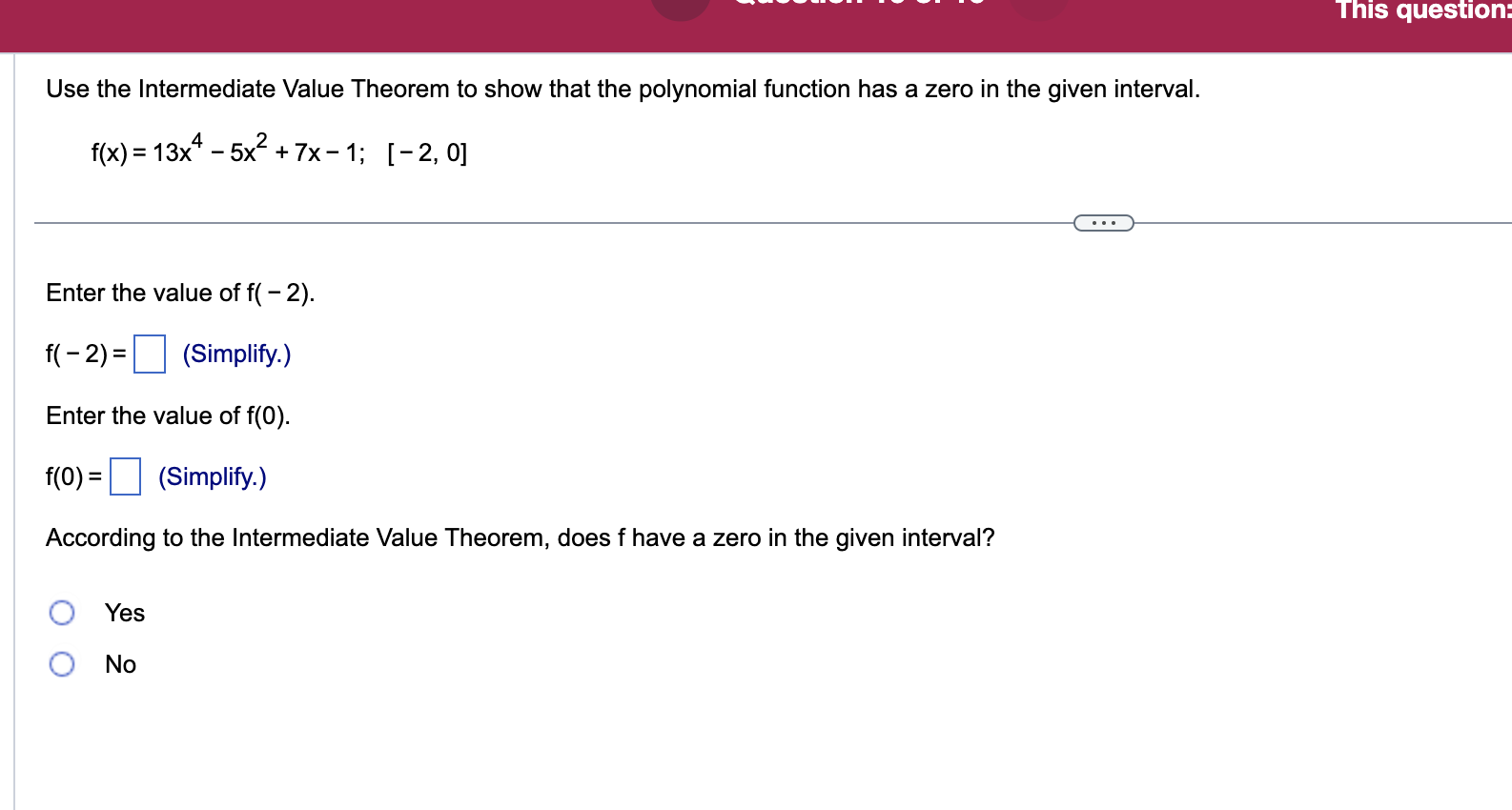 Solved Use The Intermediate Value Theorem To Show That The