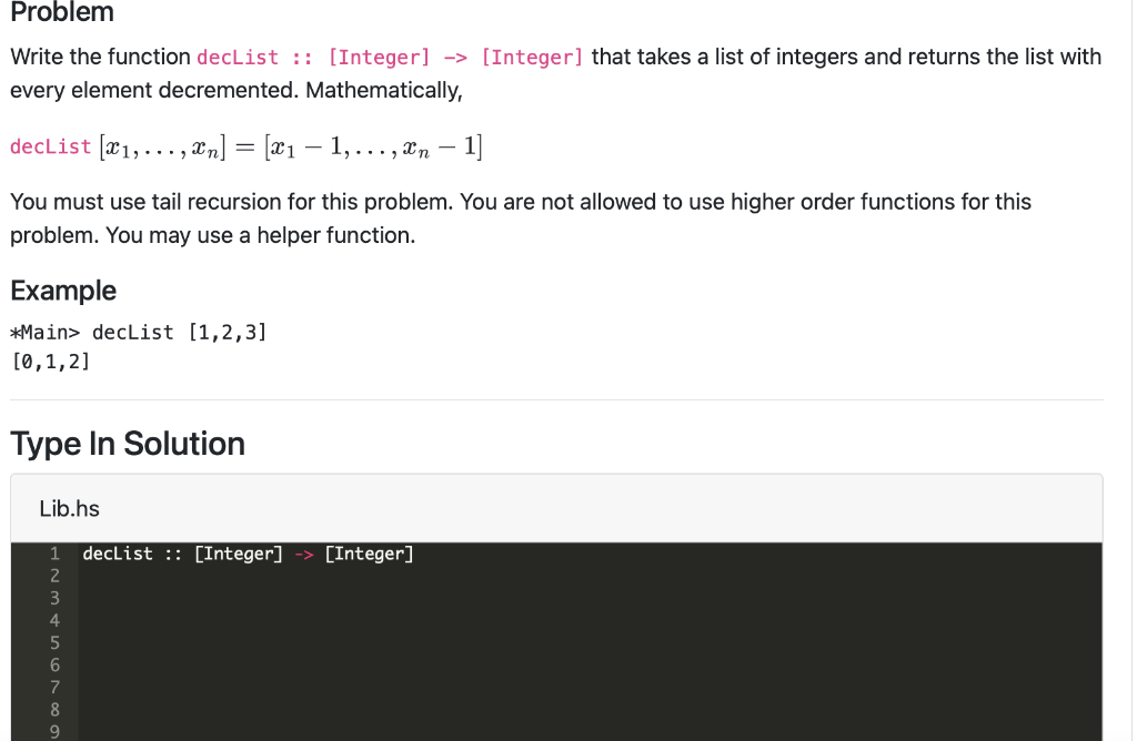 Solved This Is A Haskell Problem And Please Write The Code | Chegg.com