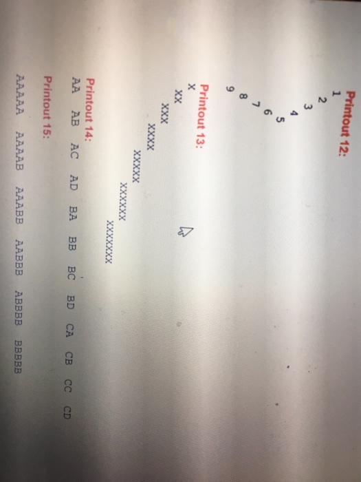 Solved Create a java program that prints the following. use | Chegg.com