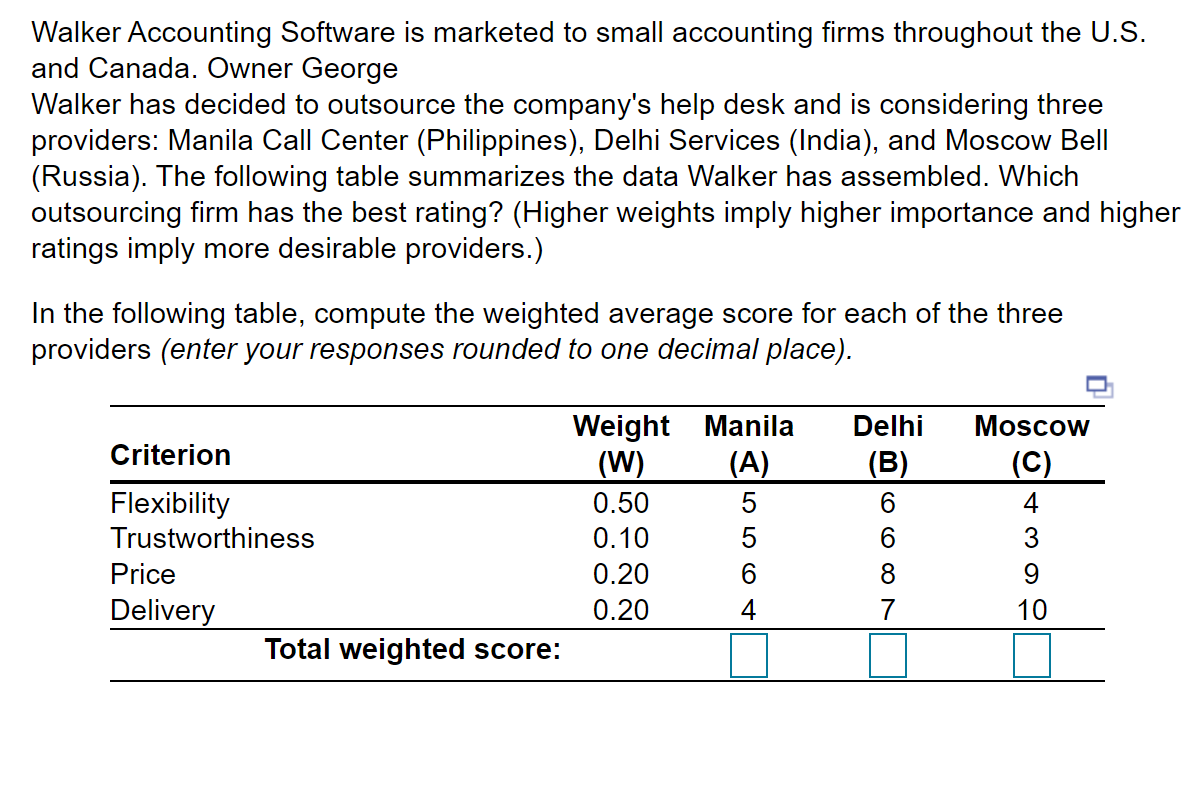 Solved Walker Accounting Software is marketed to small