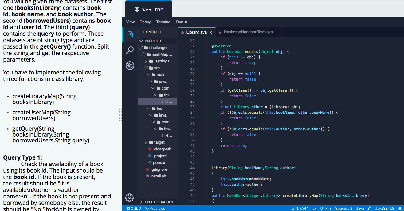 Hashmap To Xml Java Solved 1. Hashmap Library View Debug Terminal Run | Chegg.com