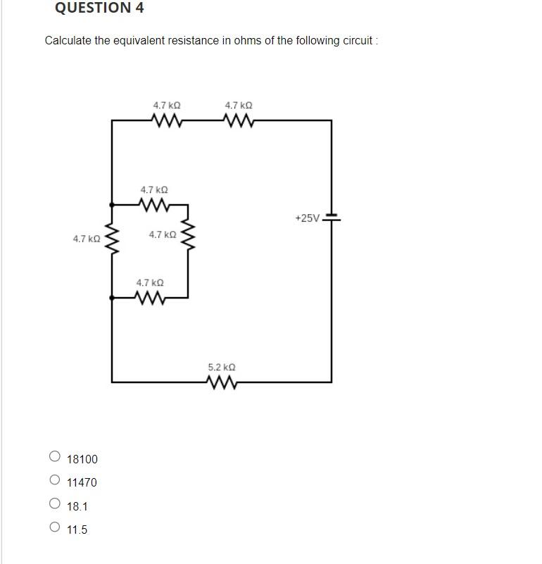 [Solved] Calculate the equivalent resistance in ohms of t