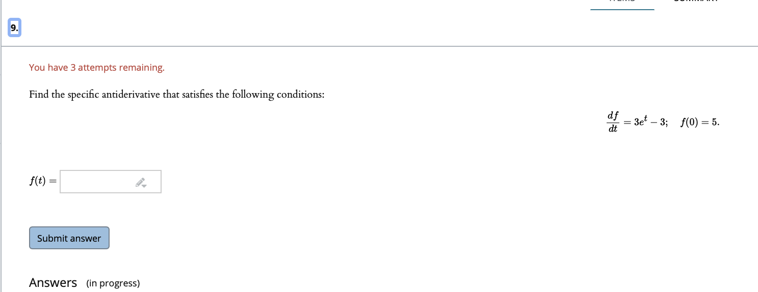 Solved 9. You have 3 attempts remaining, Find the specific | Chegg.com