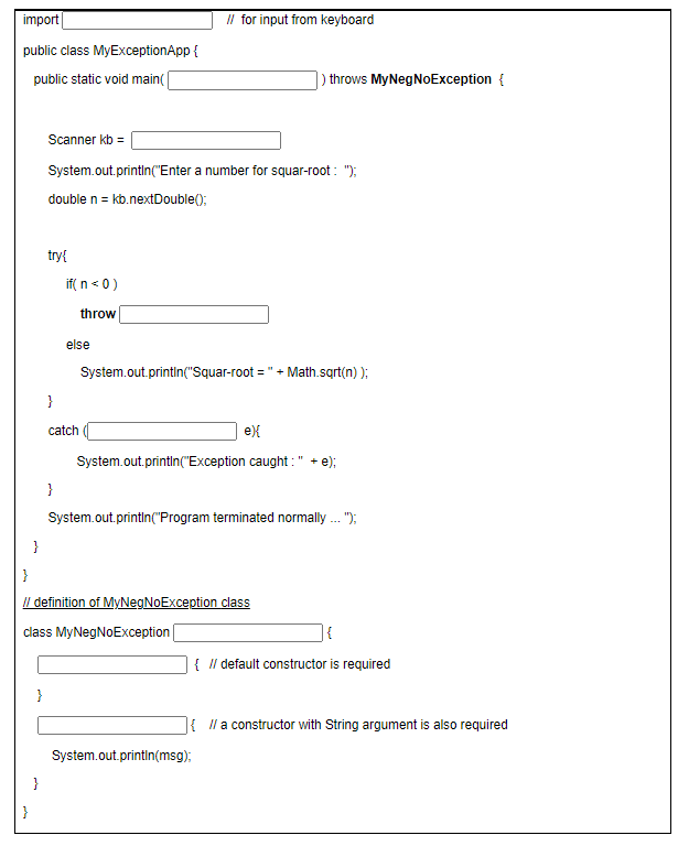 Solved Complete the following Java program by typing in the | Chegg.com