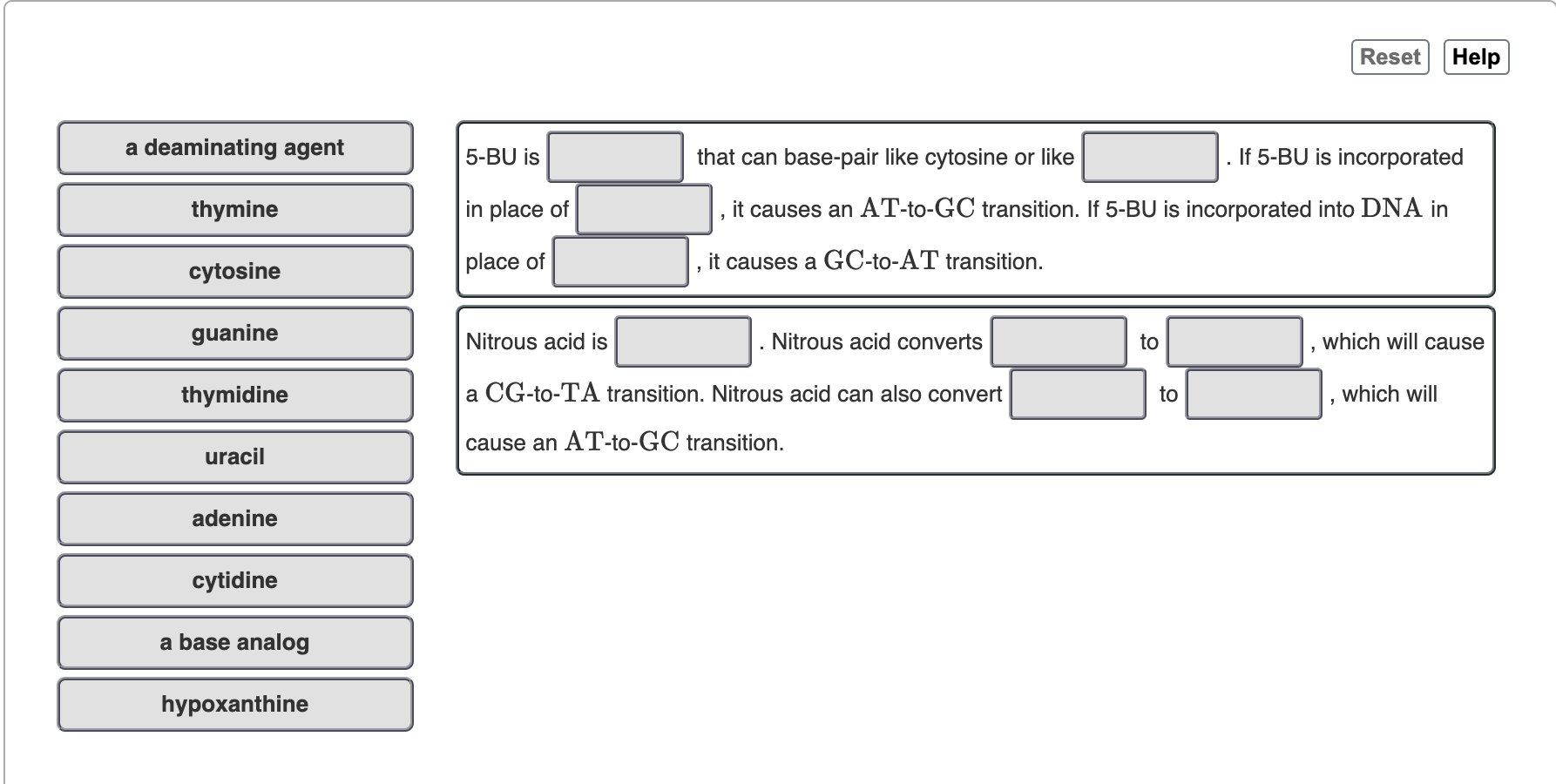 Solved Nitrous acid and 5bromodeoxyuridine (BU) alter