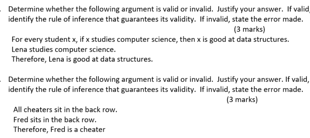 Solved Determine Whether The Following Argument Is Valid Or | Chegg.com