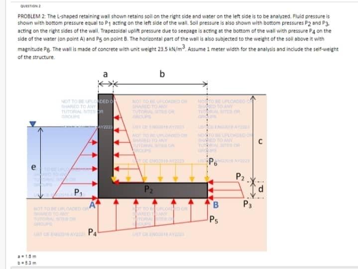 Solved PROSLEM 2: The L-shaped Retaining Wall Shown Retains | Chegg.com