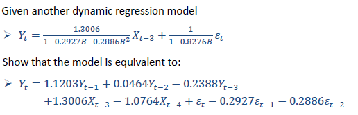 0.8 Given the dynamic regression model > Y Xt-1 +N | Chegg.com