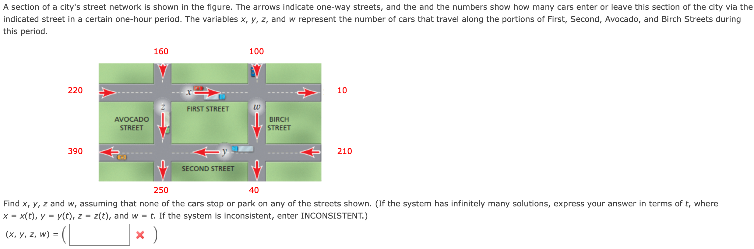 solved-a-section-of-a-city-s-street-network-is-shown-in-the-chegg