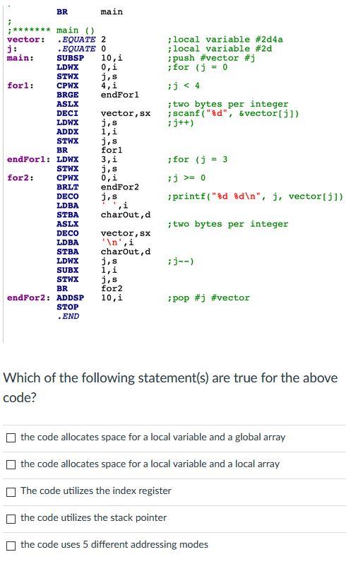 Solved BR main ;local variable #2d4a ;local variable #2d ; | Chegg.com
