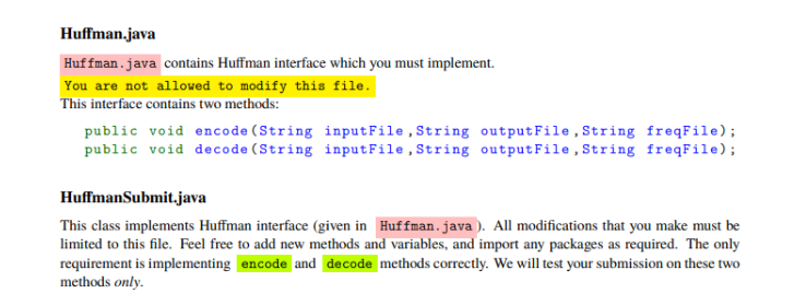 Objectives This project covers Huffman Codes and | Chegg.com