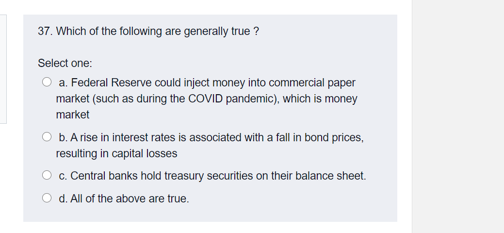 Solved 39. Which of the following statement regarding the | Chegg.com