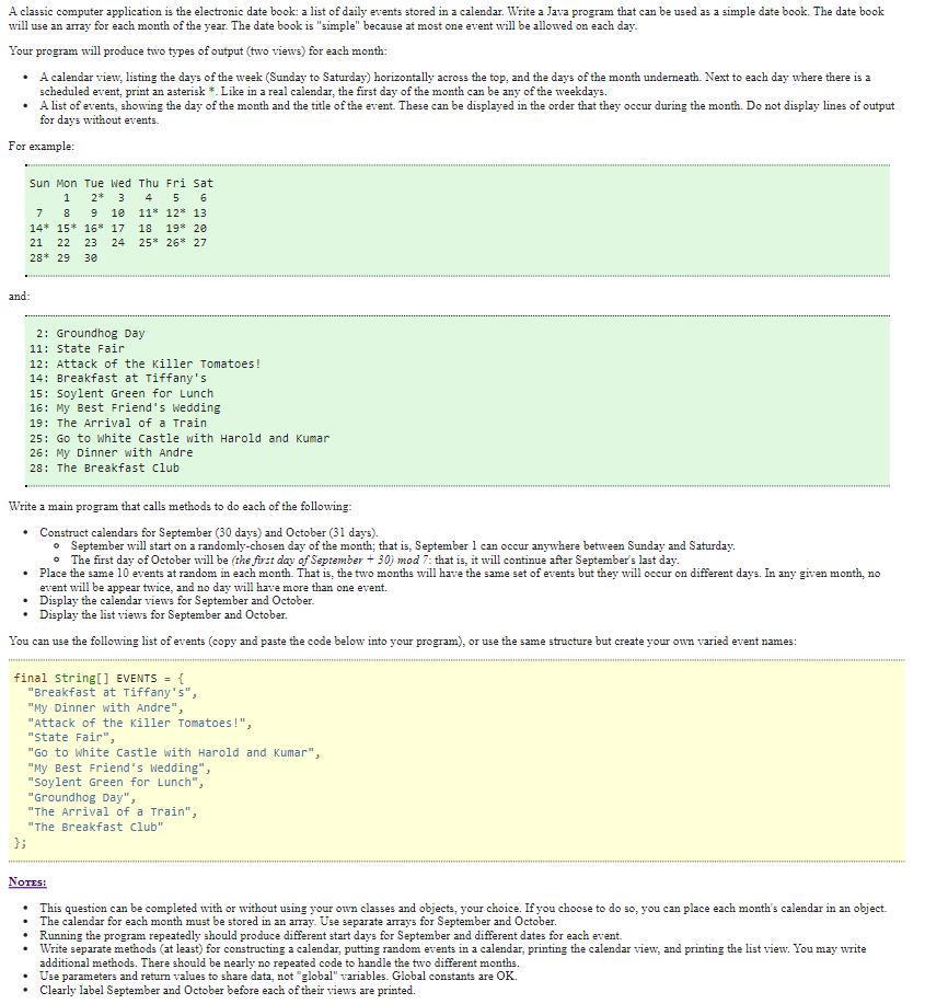 Solved A classic computer application is the electronic date | Chegg.com