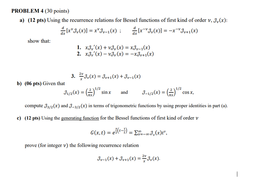 Solved PROBLEM 4 (30 points) a) (12 pts) Using the | Chegg.com