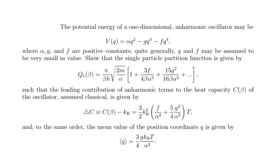 Solved The potential energy of a one-dimensional, anharmonic | Chegg.com