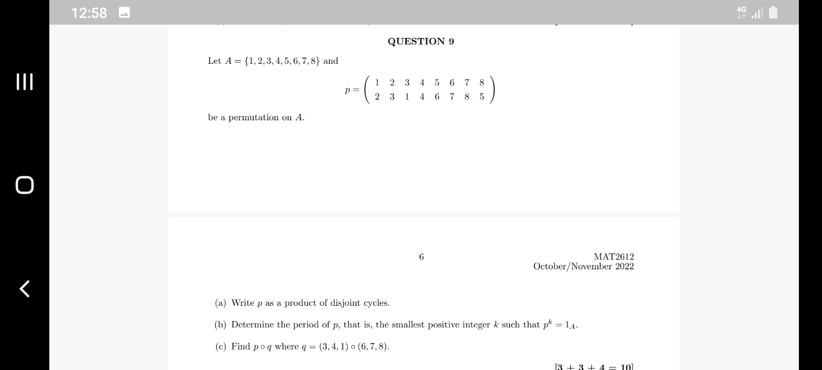 Solved QUESTION 9 Let A={1,2,3,4,5,6,7,8} And | Chegg.com