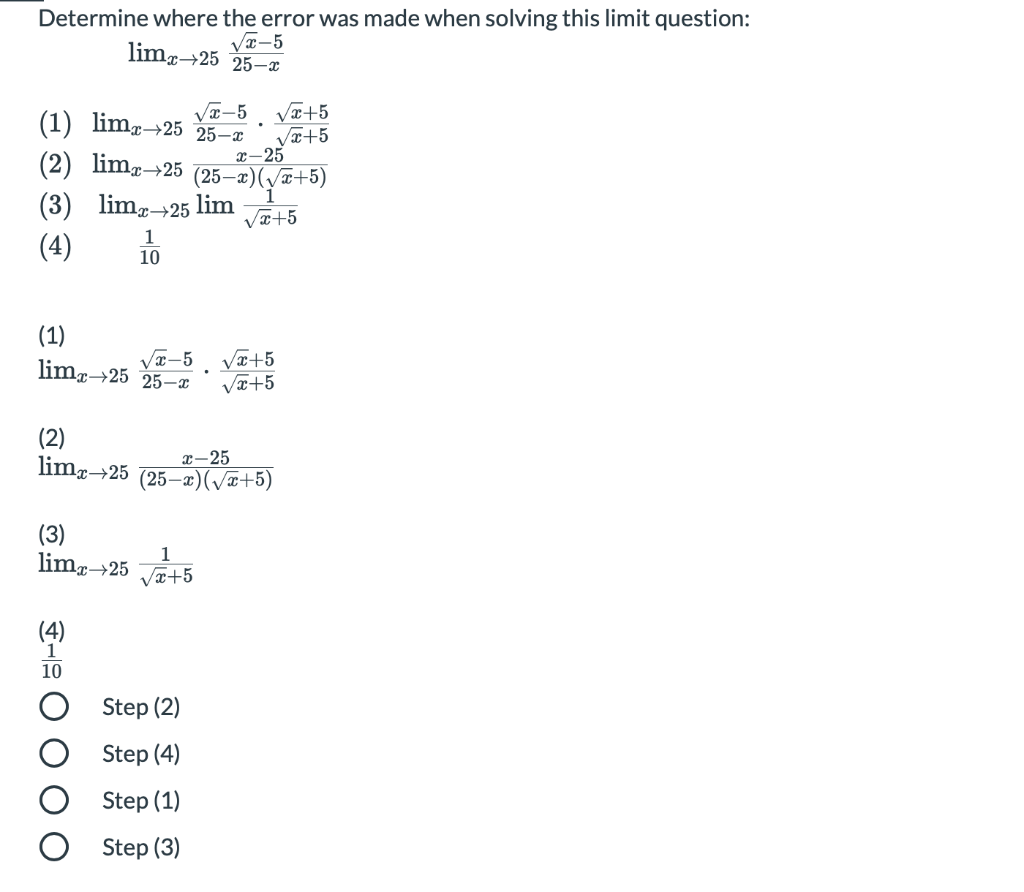 Solved Determine where the error was made when solving this | Chegg.com