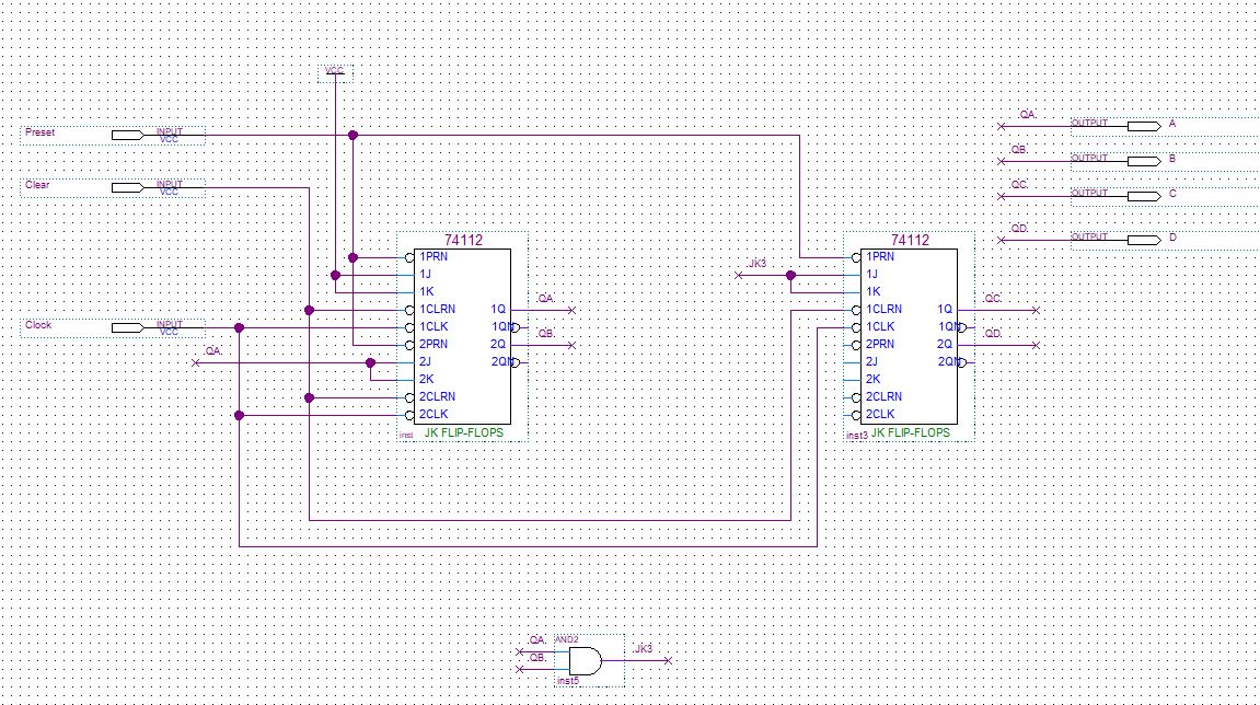 Need 4 ﻿Bit up/down counter using 2x 74112 ﻿chips. I | Chegg.com