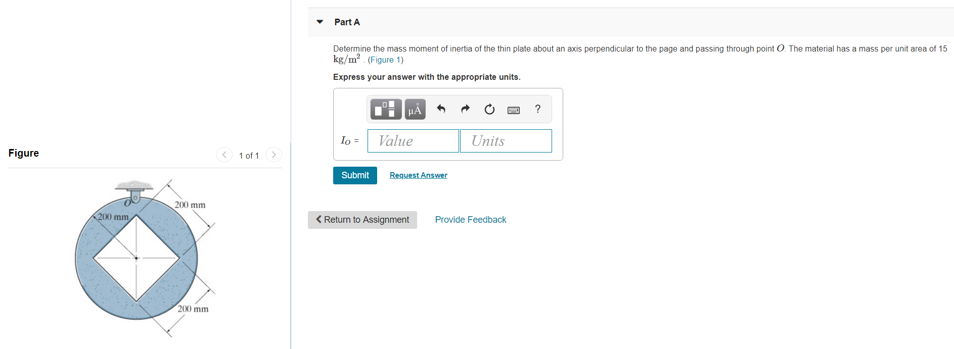 Solved Part A Determine the mass moment of inertia of the | Chegg.com