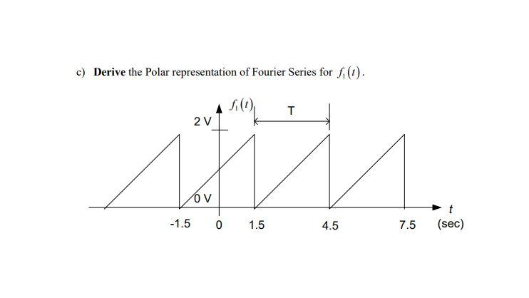 c) Derive the Polar representation of Fourier Series for \( f_{1}(t) \).