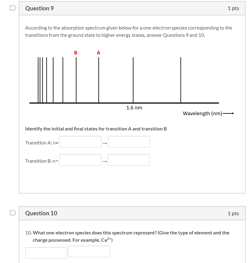 Solved According to the absorption spectrum given below for | Chegg.com