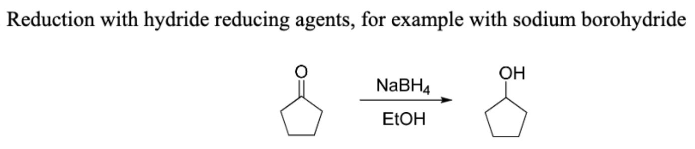 Solved Reduction with hydride reducing agents, for example | Chegg.com