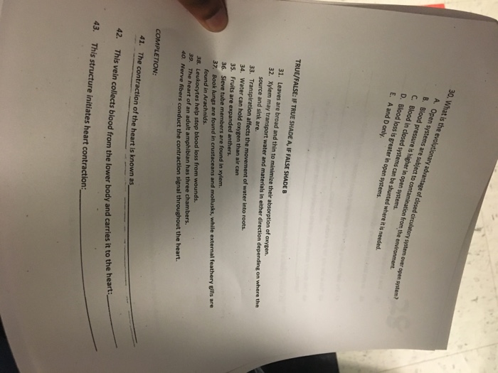 Solved: What Is The Evolutionary Advantage Of Closed Circu... | Chegg.com