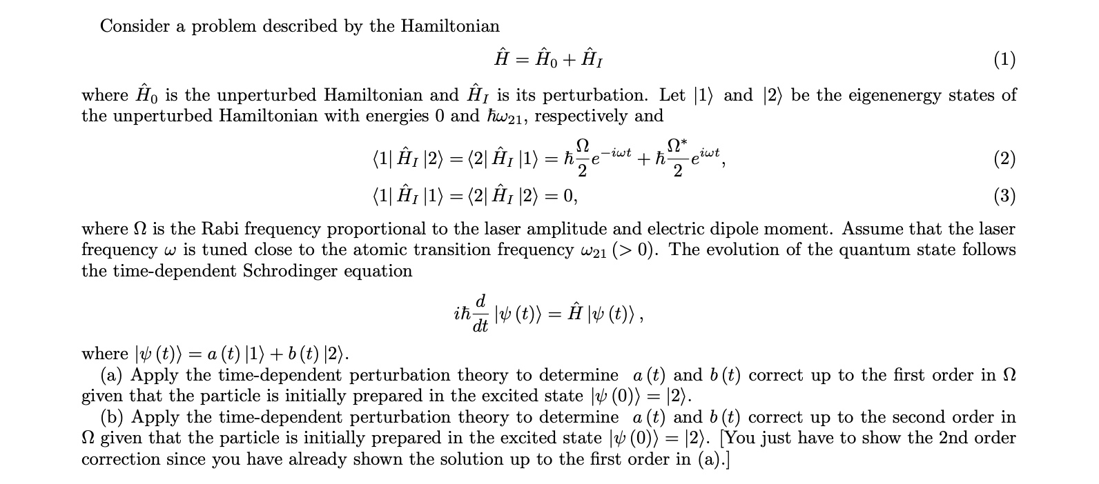 Consider a problem described by the Hamiltonian ÎN = | Chegg.com