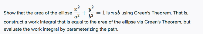 Solved 22 22 Show that the area of the ellipse + 2 = 1 is | Chegg.com