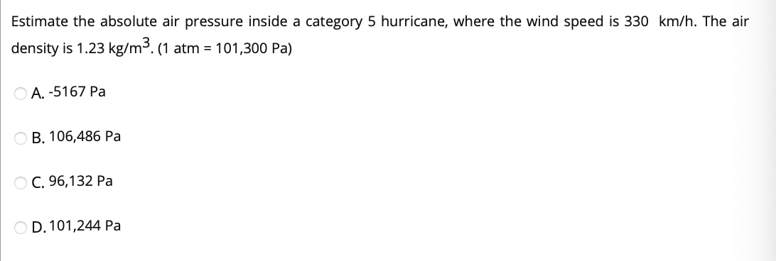 Solved Estimate The Absolute Air Pressure Inside A Category Chegg Com