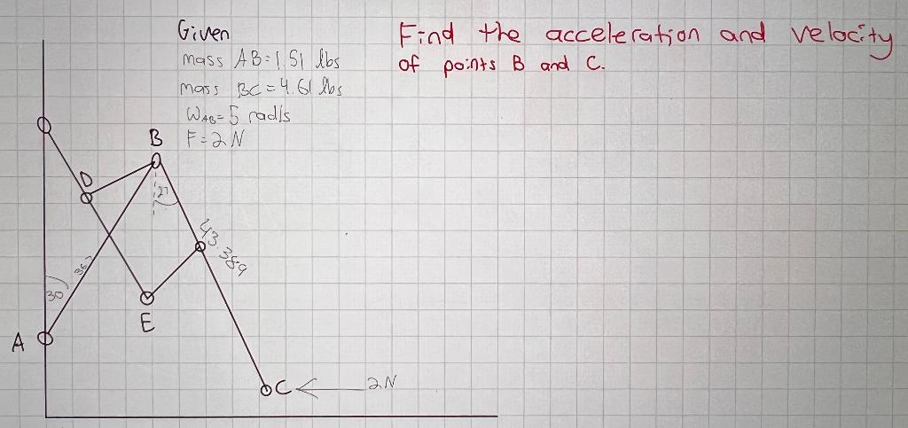 Find the acceleration and velocity of points B and C. | Chegg.com
